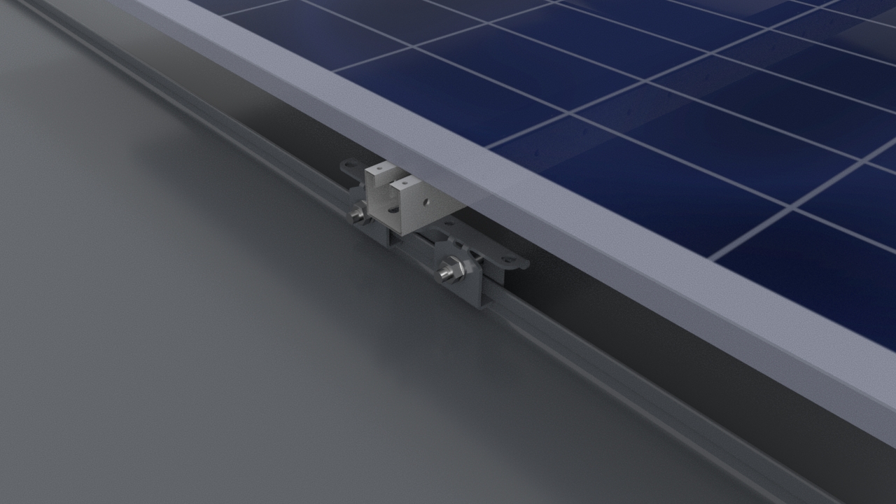 Montaż zamocowań paneli słonecznych na dachu płaskim